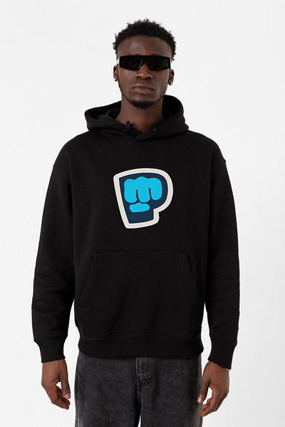 Tshirthane Мъжки суитшърт с качулка PiewDiePie Active, черен
