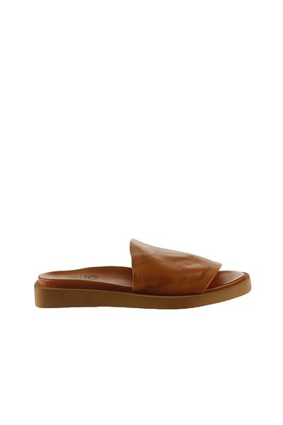 Bueno Shoes 01wq9103 Model Tan Δερμάτινες Γυναικείες Παντόφλες