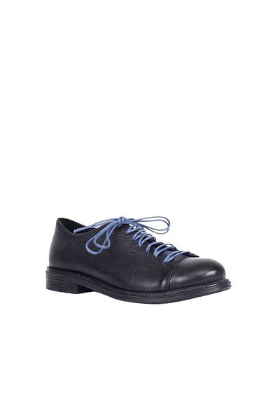 Bueno Shoes Pantofi de damă din piele albastră cu toc mic - 01wr3702