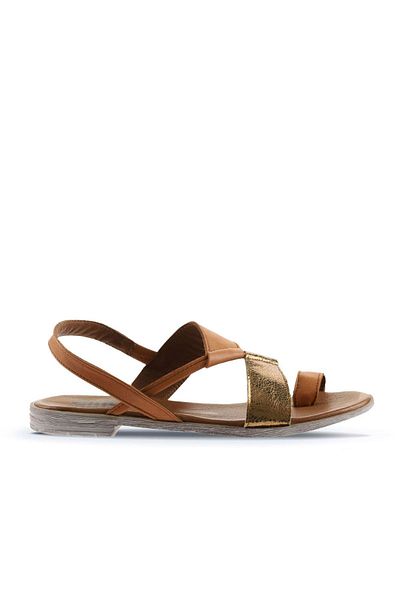 Bueno Shoes Sandale de damă din piele maronie și bronz - 01ws2513