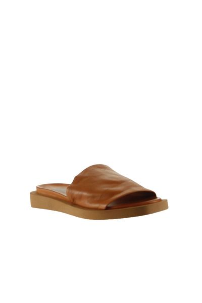 Bueno Shoes 01wq9103 Model Tan Δερμάτινες Γυναικείες Παντόφλες