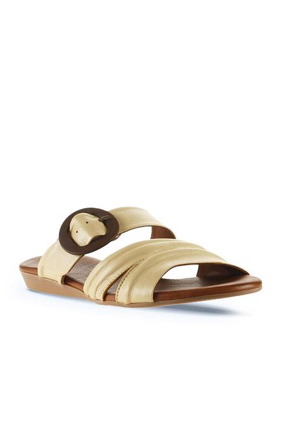 Bueno Shoes 01wu7438 Model Papuci Plati Femei din piele galbena