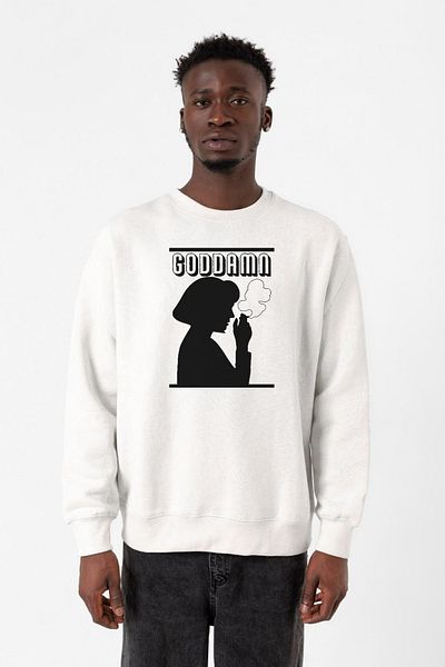 Tshirthane Ανδρικό φούτερ Pulp Fiction Goddamn White 2ip
