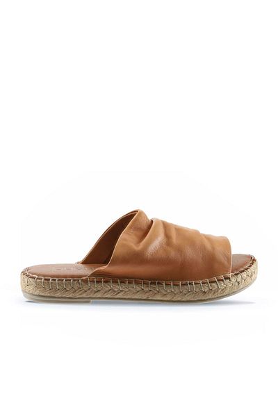 Bueno Shoes Taba Deri Kadın Espadril Terlik 01wl4617