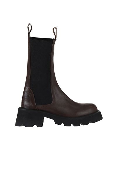 Bueno Shoes Γυναικείες μπότες με τακούνι - Καφέ δέρμα, Μοντέλο 01wt1703