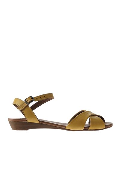 Bueno Shoes 01wn3808 Sandale de damă din piele galbenă model