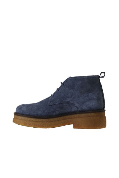 Bueno Shoes Mavi Süet Kadın Düz Bot 01wv0200