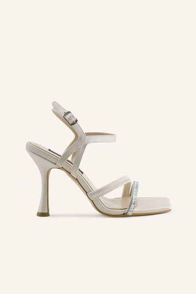 MARCATELLI Champagne Satin Caroline Heeled Sandals