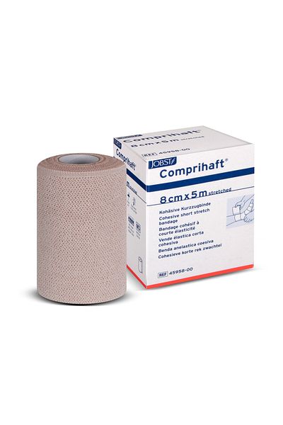 JOBST Comprihaft - ضمادة قصيرة قابلة للتمدد بلون البشرة مقاس 8 سم × 5 م