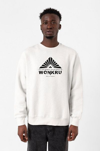 Tshirthane Hanorac alb cu 2 fire pentru bărbați The100 Wonkru Symbol