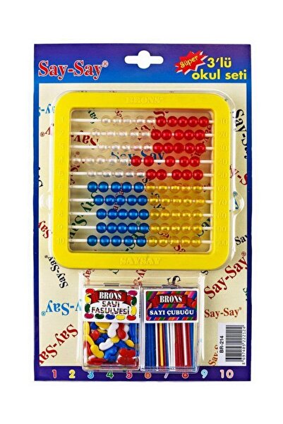 Brons Say-say 3 Lü Okul Seti (SAYI FASULYESİ - SAYI ÇUBUĞU - MİSAP)