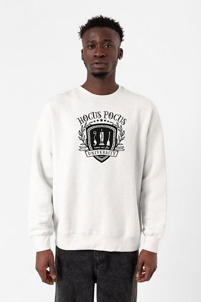 Tshirthane Hocus Pocus I Put A Spell On You Λευκό ανδρικό φούτερ 2 κορδονιών
