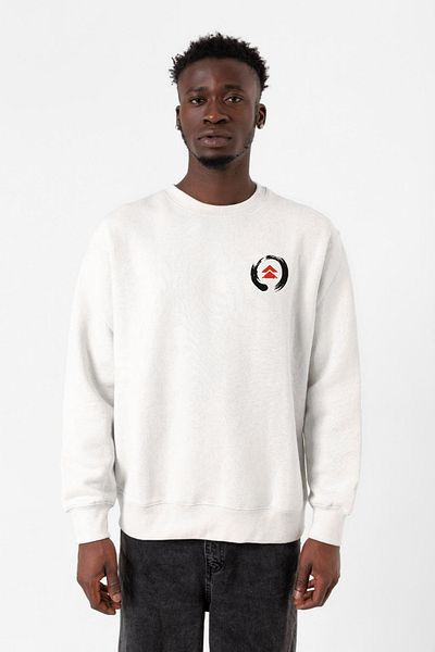 Tshirthane Λευκό ανδρικό φούτερ με λογότυπο Ghost Of Tsushima