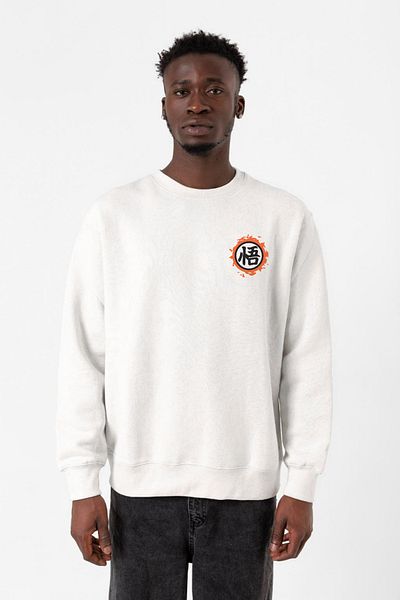 Tshirthane Λευκό ανδρικό φούτερ με λογότυπο Dragon Ball Z Anime
