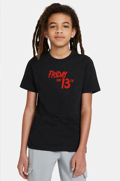 Tshirthane Παρασκευή The 13th Letter Logo Μαύρο παιδικό μπλουζάκι