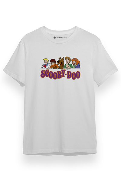 Tshirthane Λογότυπο Scooby Doo Team Heads Λευκό κοντομάνικο ανδρικό μπλουζάκι