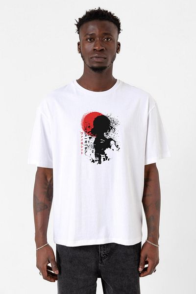Tshirthane Violet Evergarden Anime Dark Poster Λευκό ανδρικό μπλουζάκι μεγάλου μεγέθους