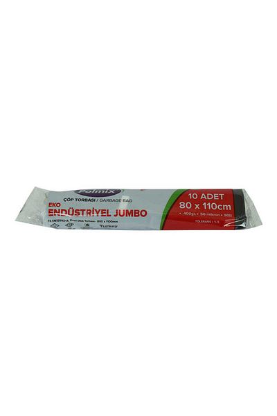 BilfolD Garbage Bag Jumbo Size 80x110cm 400Gr 50Micron 90Lt Black Roll 10 Pieces