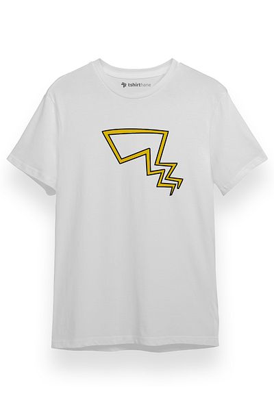Tshirthane Ανδρικό μπλουζάκι Pokemon Pikachu Tail Λευκό κοντομάνικο