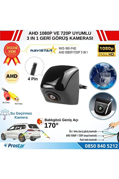 Navistar Piramit Balıkgözü AHD 1080P ve 720P Çevrilebilir 170 Derece Geniş Aç...