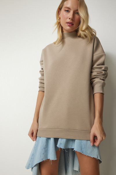 Lovelyİstanbul Φούτερ με βασικό γιακά με ράστερ VIZON LUB0039