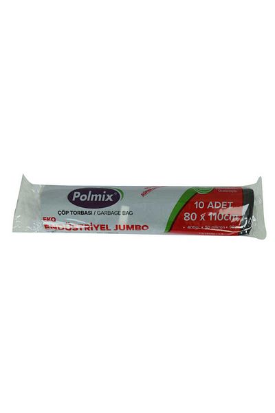 BilfolD Garbage Bag Jumbo Size 80x110cm 400Gr 50Micron 90Lt Black Roll 10 Pieces