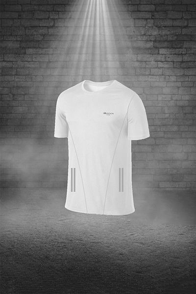 POSEIDONSTORM Men's White Dri-Fit over Size T-Shirt and Shorts Set - Round Neck, Short Sleeve (4XL)