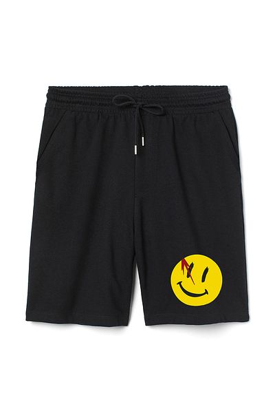 Tshirthane Ανδρικό μαύρο σορτς Watchmen Symbol
