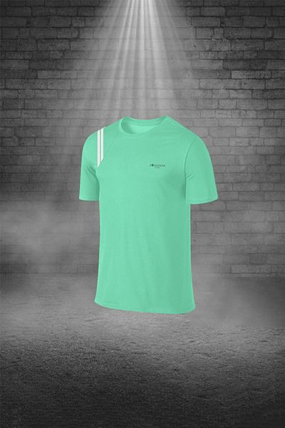 POSEIDON STORM Ανδρικό μπλουζάκι μεγάλου μεγέθους Water Green Dri-fit υφασμάτινο μπλουζάκι με λαιμόκοψη με τσέπες
