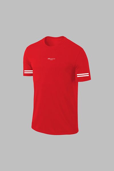 POSEIDON STORM Мъжки комплект от тениска и шорти Dri-fit в червен цвят - без щампа, кръгло деколте, къс ръкав (4xl)