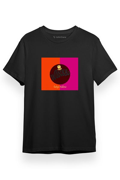 Tshirthane Ανδρικό μπλουζάκι Willy Wonka Fudge Mallow μαύρο κοντομάνικο