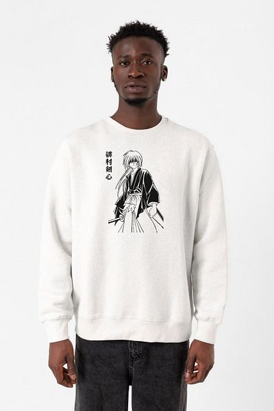 Tshirthane Мъжки суитшърт 2ip с плакат на Rurouni Kenshin в Япония, бял