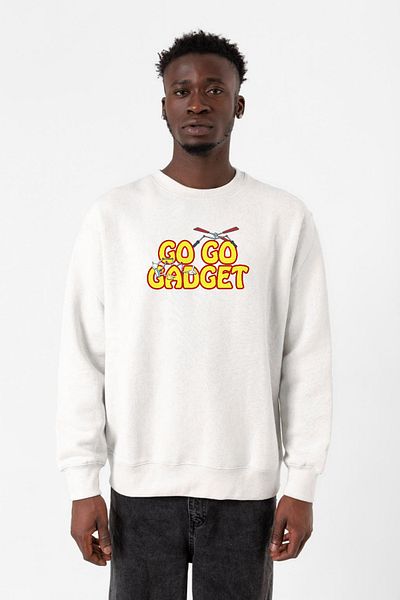 Tshirthane Inspector Gadget Go Go Gadget Λευκό ανδρικό φούτερ 2ip