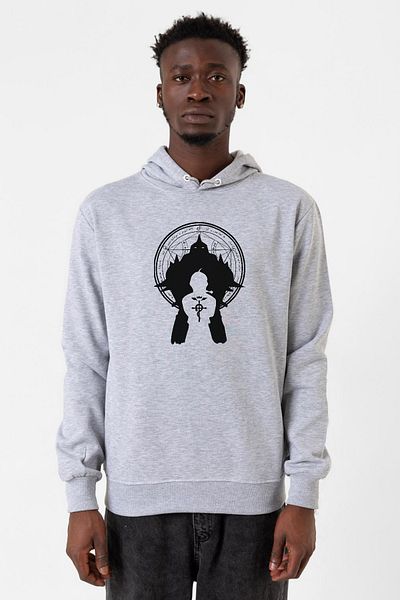 Tshirthane Fullmetal Alchemist Anime Λογότυπο Grimelanj Ανδρικό φούτερ με κουκούλα 3 κορδονιών
