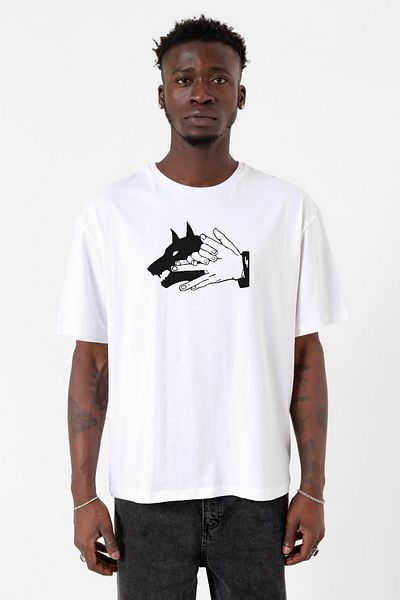 Tshirthane Jujutsu Kaisen Anime Divine Dogs White Men's Bike Collar T-shirt