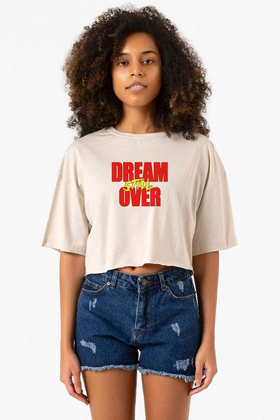 Tshirthane Beige Women's Crop T-Shirt - Dream Still over