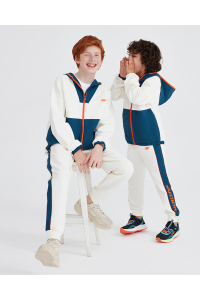 SKECHERS B Heavy Weight Fleece Jogger Sweatpant Büyük Erkek Çocuk Offwhite Eşofman Altı SK232079-102