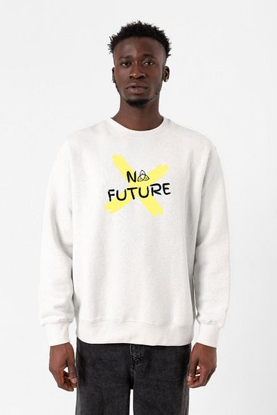 Tshirthane Ανδρικό φούτερ Dark No Future White 2ip