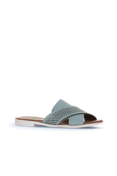 Bueno Shoes Papuci plati din piele albastra pentru femei - 01wa3005