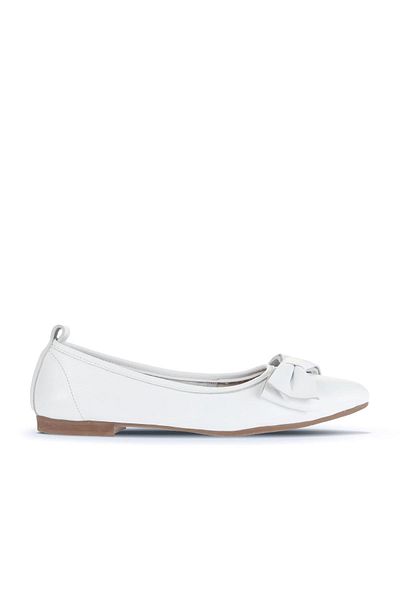 Bueno Shoes 01wr3100 Model Balerini de damă din piele albă