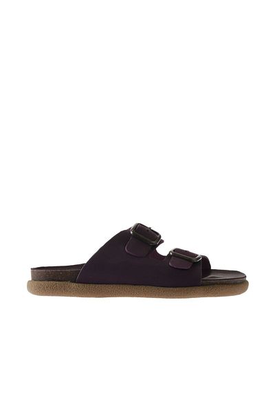 Bueno Shoes Papuci de damă din nubuc mov simplu - 01ws11001