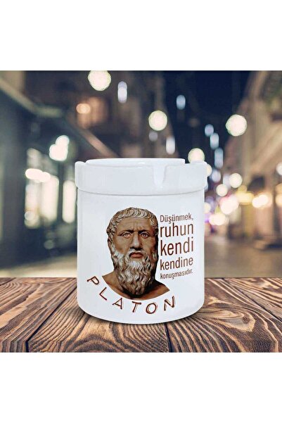 Genel Markalar Platon Küllük Düşünmek Ruhun Baskılı Kül Tablası K-95
