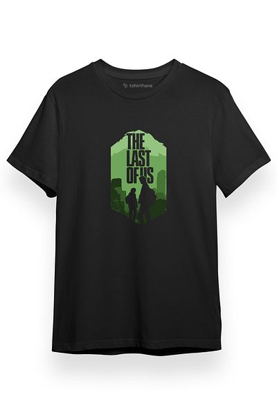 Tshirthane The Last Of Us Ellie Joel Green Emblem Μαύρο κοντομάνικο ανδρικό μπλουζάκι