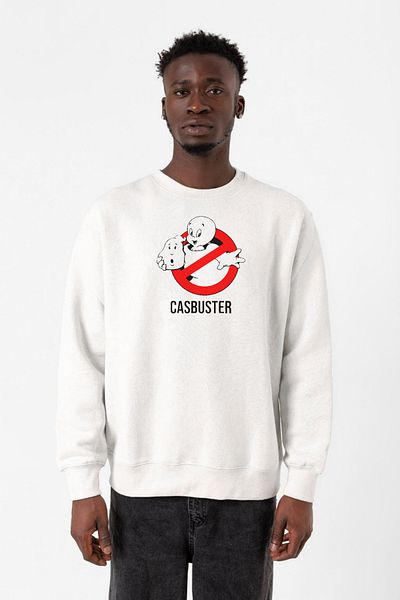 Tshirthane Hanorac 2 ip pentru bărbați Casper The Friendly Ghost Casbuster alb