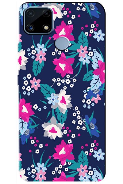 Zebana حافظة متوافقة مع هاتف Realme C25 من السيليكون بتصميم زهور الربيع 3 ( م...