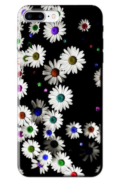 Dara Aksesuar حافظة سيليكون متوافقة مع هاتف Apple iPhone 8 Plus Daisy V1 (مطب...