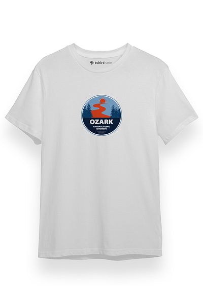Tshirthane Ανδρικό μπλουζάκι Ozark National Scenic Riverways Λευκό κοντομάνικο