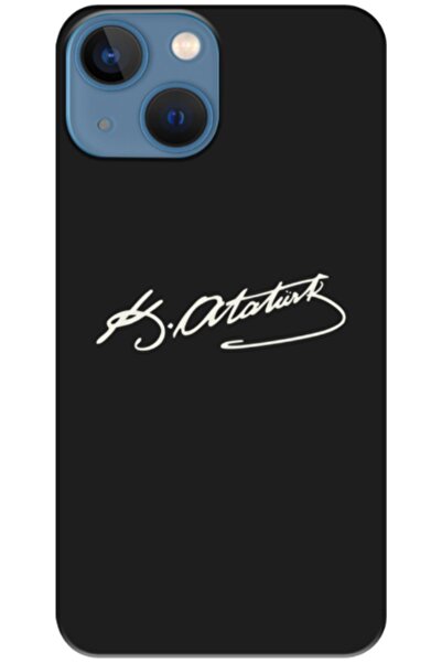 Zebana حافظة سيليكون متوافقة مع هاتف Apple iPhone 13 Mini بتوقيع أتاتورك (مطب...