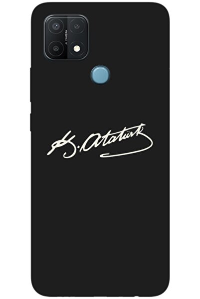 Zebana حافظة سيليكون متوافقة مع هاتف اوبو A15 بتوقيع أتاتورك (مطبوعة)