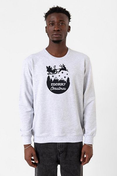 Tshirthane Ανδρικό φούτερ Merry Christmas Sleigh Karmelange 2ip